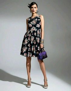 Chic Floral Fit And Flare Dress with Belt