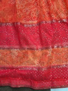 Orange Embroidered Anarkali Dress