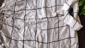 Stylish Checkered Tie-Front Top