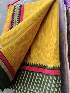 Crepe Yellow Saree