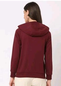 Women/Men Burgundy Hoodie Sweatshirt