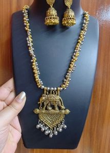 Silver And Golden Jewellery Set