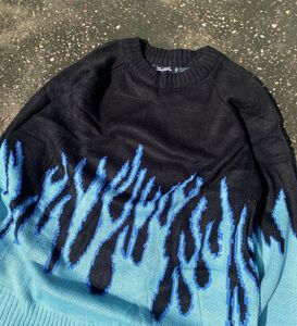 Flame Graphic Knit Sweater