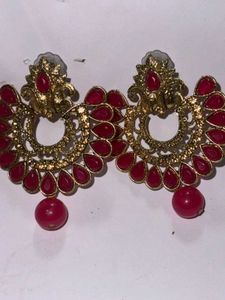 Red &amp; Gold Earrings