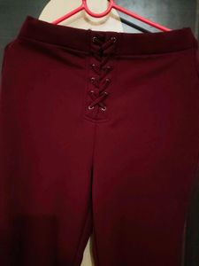 Forever 21 Maroon/Burgundy Colour Active Leggings