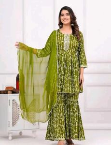 Elegant Green Sharara Suit Set