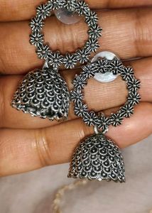 Oxidised Silver Earrings Combo-5(Free Finger Ring)
