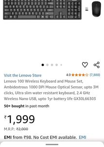 Lenovo Keyboard And Mouse Combo