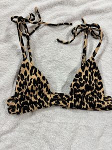 Vintage Leopard Print Bikini Top