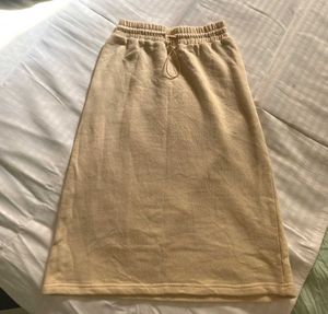 30-36Beige Knit Midi Skirt