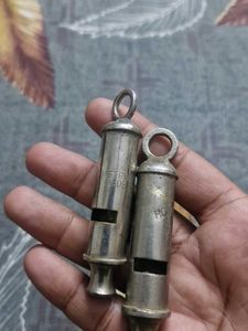 Vintage Metal Whistles - Set of 2