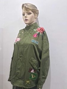 Zara Rare Find Emberiodery  Womens  Green Jacket