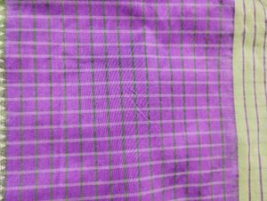 Purple Mangalagiri Checks Cotton Silk Handloom