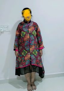 Designer Georgette Kurti, Transparent With Zipper Pattern, Bust 40 Waist 34 No Margin