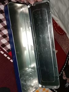 Blue Metal Pencil Box