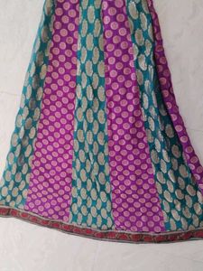 Ethnic Purple and green Long Frock Women