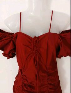 Red Off-Shoulder Mini Dress