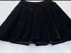 Black Velvet Mini Skirt