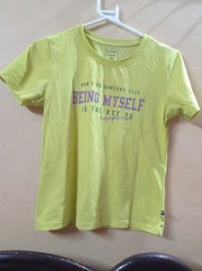 Lime Green Graphic T-Shirt – "Being Myself"