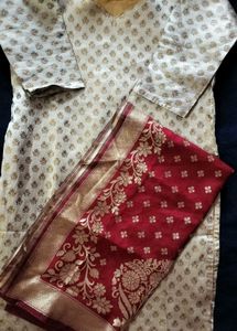 SILK kurti & Banarsi dupatta