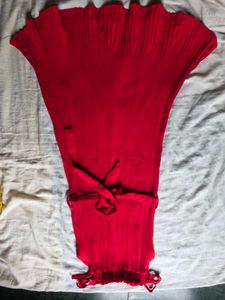 Red Midi Dress with Tie Waist