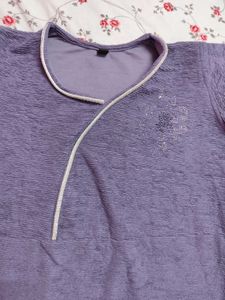 Purple Casual Dress (Belt Not Included)