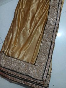 Gold Border Saree