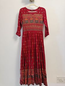 SANGRIA Maroon Maxi Ethnic Dress