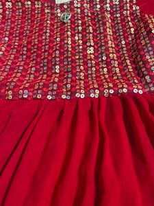 Kid Red Salwar Kameez Suit for Partywear