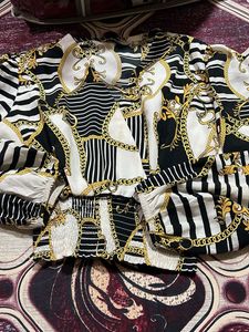 Chain Print Smocked Blouse