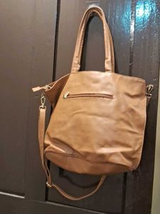 Caprese Class Brown Faux Leather Tote Bag