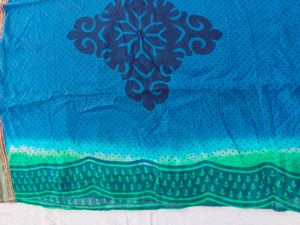 Elegant Blue Printed Cotton Dupatta 💙