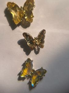 Golden Crystal Butterfly Charm