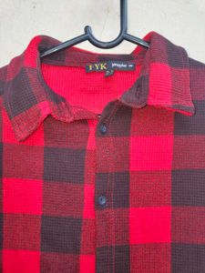 black and red checked shirt casual.