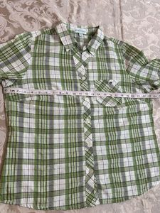 Green Plaid Short Sleeve Top