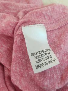 Pink V-Neck Button Top