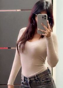 Beige Long Sleeves Top