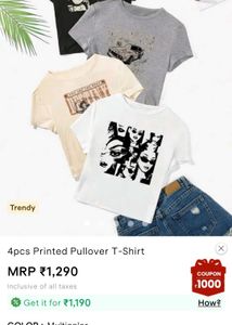 Trendy Graphic Print cropped T-Shirt