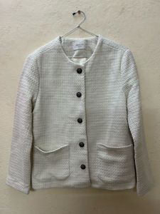 Chic Textured Cream Jacket