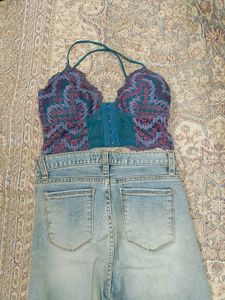 Imported Straight Ice Blue Denim.