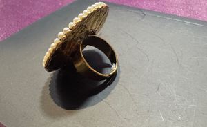 Green &amp; Pearl Statement Ring