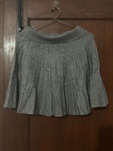 Gray Knit Mini Skirt