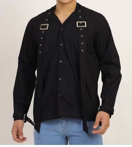Unique Buckled Black Shirt