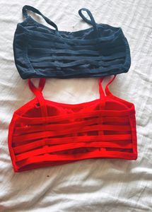 2 Pcs Women&#39;s Nylon, Spandex &amp; Cotton Padded Bra