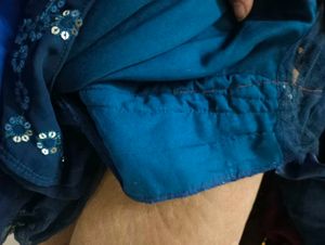 Elegant Navy Blue Ethnic Gown with plazzo