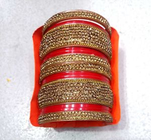 Red &amp; Gold Bridal Bangles