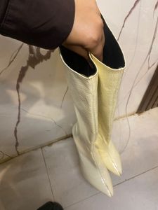 Y2k Pinteresty White Croc Leather Boots