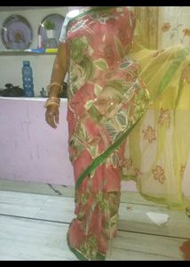 Half Net Saree With Blouse