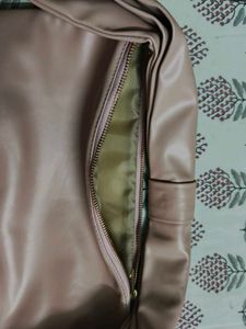 Blush Faux Leather Clutch