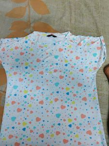 Cute Heart Print Tee